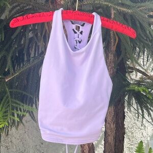 Alo Movement Lace-Up Sports Bra in Lavender | XS | Adjustable Lace-Up Back